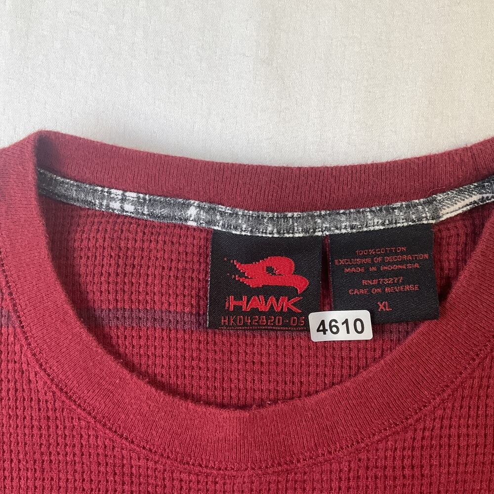 Hawk Kid Shirt Size XL Red Striped Skull Logo Long Sleeve Crew Neck Stretch - Picture 2 of 7
